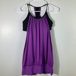 Womens Lululemon Bra Tuck Me In Tank Purple Black 6